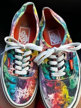Vans Rainbow Cat Print Low Top Sneakers - Multicolor